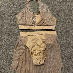 Gold lyrical dance costume with stoning Double Platinum
